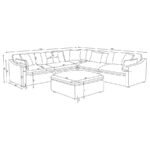 HOBSON 6-PIECE UPHOLSTERED MODULAR SECTIONAL SOFA CHARCOAL - Image 10