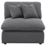 HOBSON UPHOLSTERED ARMLESS CHAIR CHARCOAL - Image 3