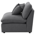 HOBSON UPHOLSTERED ARMLESS CHAIR CHARCOAL - Image 5