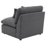 HOBSON UPHOLSTERED ARMLESS CHAIR CHARCOAL - Image 6