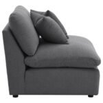HOBSON UPHOLSTERED ARMLESS CHAIR CHARCOAL - Image 8
