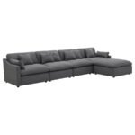HOBSON UPHOLSTERED ARMLESS CHAIR CHARCOAL - Image 11