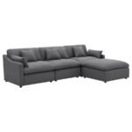 HOBSON UPHOLSTERED ARMLESS CHAIR CHARCOAL - Image 12