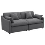 HOBSON UPHOLSTERED ARMLESS CHAIR CHARCOAL - Image 14