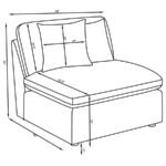 HOBSON UPHOLSTERED ARMLESS CHAIR CHARCOAL - Image 16