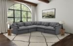 HOBSON UPHOLSTERED ARMLESS CHAIR CHARCOAL - Image 17