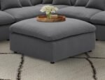 HOBSON SQUARE UPHOLSTERED OTTOMAN CHARCOAL - Image 2