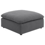 HOBSON SQUARE UPHOLSTERED OTTOMAN CHARCOAL