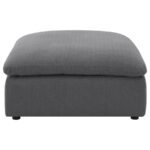 HOBSON SQUARE UPHOLSTERED OTTOMAN CHARCOAL - Image 3