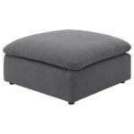HOBSON SQUARE UPHOLSTERED OTTOMAN CHARCOAL - Image 4