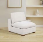 LAKEVIEW UPHOLSTERED ARMLESS CHAIR IVORY - Image 2