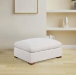 LAKEVIEW RECTANGULAR UPHOLSTERED OTTOMAN IVORY - Image 2