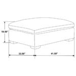 LAKEVIEW RECTANGULAR UPHOLSTERED OTTOMAN IVORY - Image 6