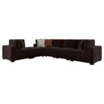 LAKEVIEW 6-PIECE UPHOLSTERED MODULAR SECTIONAL CHOCOLATE - Image 4