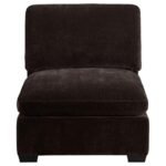 LAKEVIEW UPHOLSTERED ARMLESS CHAIR DARK CHOCOLATE - Image 2