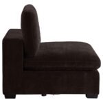 LAKEVIEW UPHOLSTERED ARMLESS CHAIR DARK CHOCOLATE - Image 4