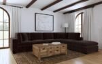 LAKEVIEW UPHOLSTERED ARMLESS CHAIR DARK CHOCOLATE - Image 7