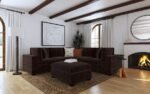 LAKEVIEW RECTANGULAR UPHOLSTERED OTTOMAN DARK CHOCOLATE - Image 6