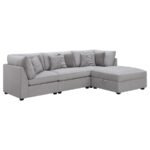 CAMBRIA 4-PIECE UPHOLSTERED MODULAR SECTIONAL SOFA GREY - Image 2