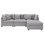 CAMBRIA 4-PIECE UPHOLSTERED MODULAR SECTIONAL SOFA GREY - Image 3