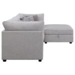 CAMBRIA 4-PIECE UPHOLSTERED MODULAR SECTIONAL SOFA GREY - Image 5