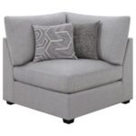 CAMBRIA 4-PIECE UPHOLSTERED MODULAR SECTIONAL SOFA GREY - Image 7
