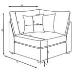 CAMBRIA 4-PIECE UPHOLSTERED MODULAR SECTIONAL SOFA GREY - Image 13