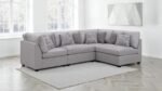CAMBRIA 4-PIECE UPHOLSTERED MODULAR SECTIONAL SOFA GREY