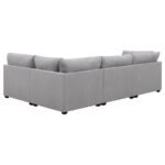 CAMBRIA 4-PIECE UPHOLSTERED MODULAR SECTIONAL SOFA GREY - Image 4