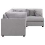 CAMBRIA 4-PIECE UPHOLSTERED MODULAR SECTIONAL SOFA GREY - Image 5