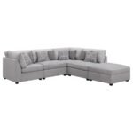 CAMBRIA 5-PIECE UPHOLSTERED MODULAR SECTIONAL SOFA GREY - Image 2