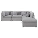 CAMBRIA 5-PIECE UPHOLSTERED MODULAR SECTIONAL SOFA GREY - Image 3