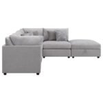 CAMBRIA 5-PIECE UPHOLSTERED MODULAR SECTIONAL SOFA GREY - Image 5