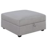 CAMBRIA 5-PIECE UPHOLSTERED MODULAR SECTIONAL SOFA GREY - Image 8