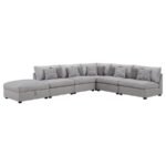 CAMBRIA 6-PIECE UPHOLSTERED MODULAR SECTIONAL SOFA GREY - Image 2