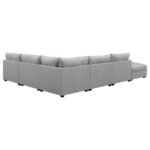 CAMBRIA 6-PIECE UPHOLSTERED MODULAR SECTIONAL SOFA GREY - Image 4