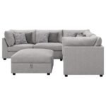 CAMBRIA 6-PIECE UPHOLSTERED MODULAR SECTIONAL SOFA GREY - Image 3
