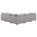 CAMBRIA 6-PIECE UPHOLSTERED MODULAR SECTIONAL SOFA GREY - Image 4