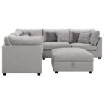 CAMBRIA 6-PIECE UPHOLSTERED MODULAR SECTIONAL SOFA GREY - Image 5