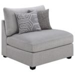 CAMBRIA 6-PIECE UPHOLSTERED MODULAR SECTIONAL SOFA GREY - Image 6