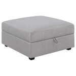 CAMBRIA 6-PIECE UPHOLSTERED MODULAR SECTIONAL SOFA GREY - Image 8
