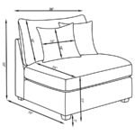 CAMBRIA 6-PIECE UPHOLSTERED MODULAR SECTIONAL SOFA GREY - Image 12