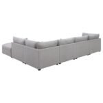 CAMBRIA 6-PIECE UPHOLSTERED MODULAR SECTIONAL SOFA GREY - Image 4