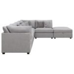 CAMBRIA 6-PIECE UPHOLSTERED MODULAR SECTIONAL SOFA GREY - Image 5