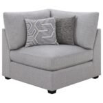 CAMBRIA 6-PIECE UPHOLSTERED MODULAR SECTIONAL SOFA GREY - Image 7