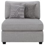 CAMBRIA UPHOLSTERED ARMLESS CHAIR GREY - Image 3