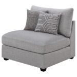 CAMBRIA UPHOLSTERED ARMLESS CHAIR GREY - Image 4