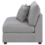 CAMBRIA UPHOLSTERED ARMLESS CHAIR GREY - Image 5