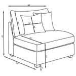CAMBRIA UPHOLSTERED ARMLESS CHAIR GREY - Image 13