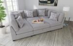 CAMBRIA UPHOLSTERED ARMLESS CHAIR GREY - Image 17